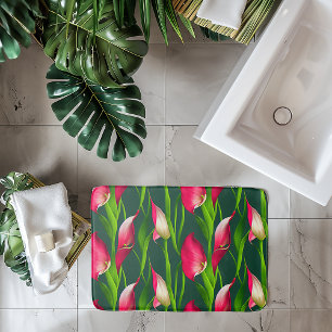 Tapete De Banheiro Lindos e Ousados Florais de Lírio Calla Rosa e Ver