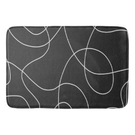 Tapete De Banheiro Linhas brancas em preto