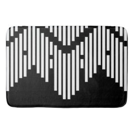 Tapete De Banheiro Linhas trincadas a preto e branco