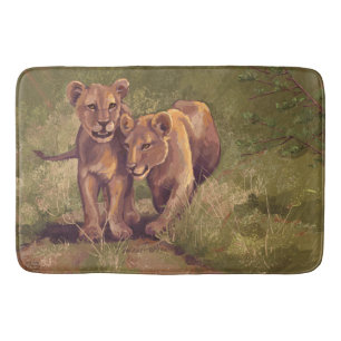 Tapete De Banheiro Lion Cubs Art