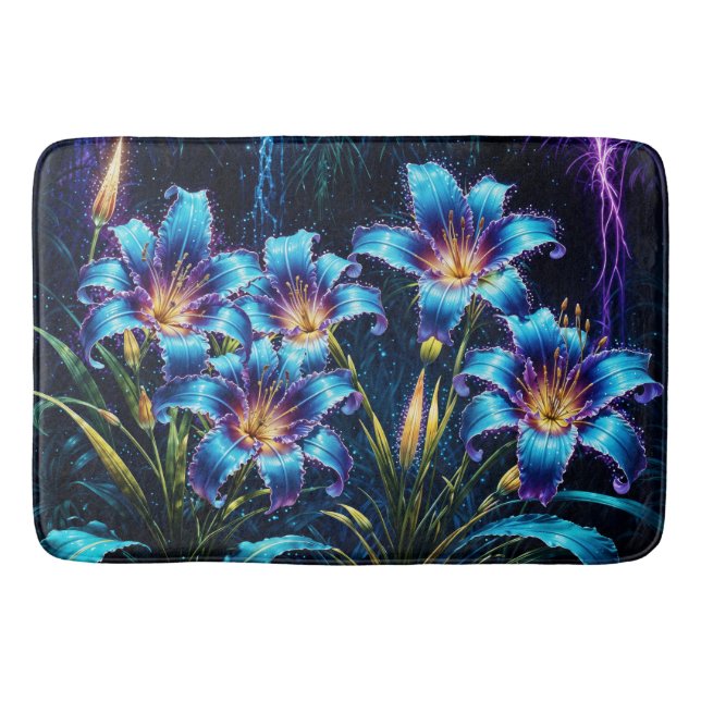 Tapete De Banheiro Lírios místicos de natureza botânica (Frente)