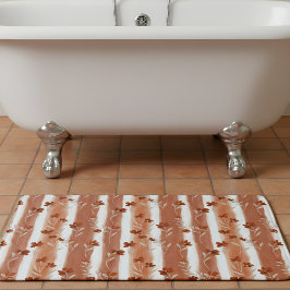 Tapete De Banheiro Listra de Flor Silvestre Terracota