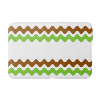 Tapete De Banheiro Listra Groovy Ric Rac Marrom e Verde Lima