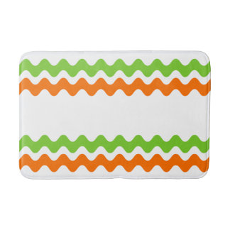 Tapete De Banheiro Listra Laranja e Verde Lima Groovy Ric Rac