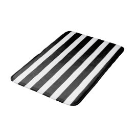 Tapete de Banheiro Listrado Preto e Branco Elegant