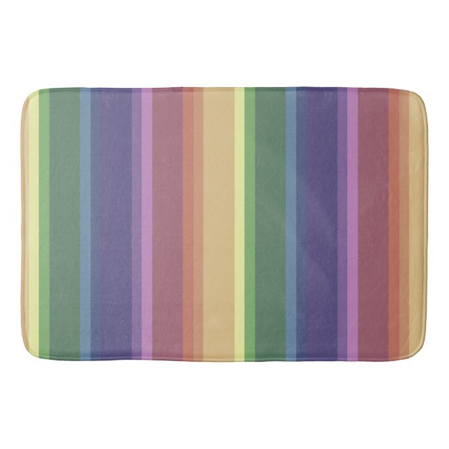 Tapete De Banheiro Listras de arco-íris sem som (Frente)