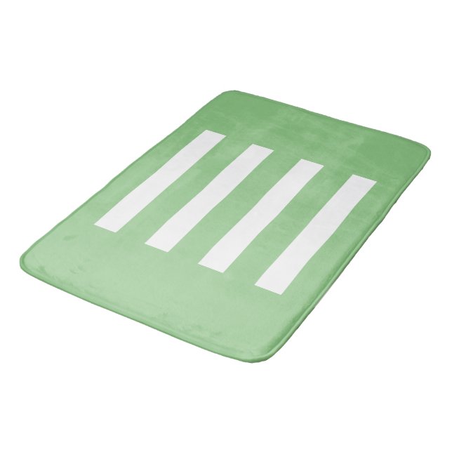 Tapete De Banheiro Listras de sage e branco no meio. (Angulado)