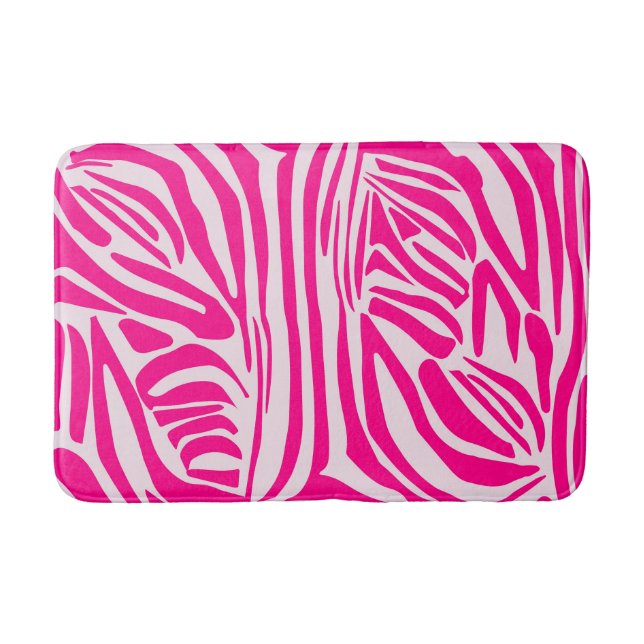 Tapete De Banheiro Listras de zebra rosa (Frente)