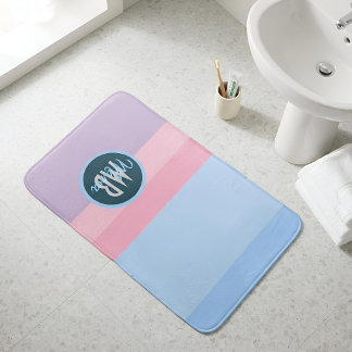 Tapete De Banheiro Listras Pastéis Modernas Rosa e Azul Personalizada