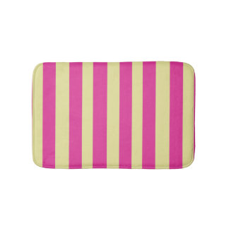 Tapete De Banheiro Listras Rosa e Amarelo