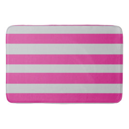 Tapete De Banheiro Listras Rosa e Cinza