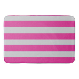 Tapete De Banheiro Listras Rosa e Cinza