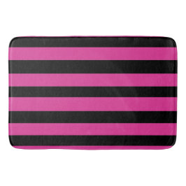 Tapete De Banheiro Listras Rosa e Preto