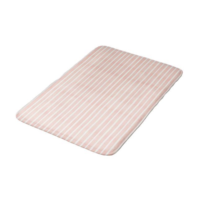 Tapete De Banheiro Listras Rosa Suave (Angulado)