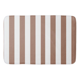Tapete De Banheiro Listras Verticais Vintage Mocha Mousse Branco