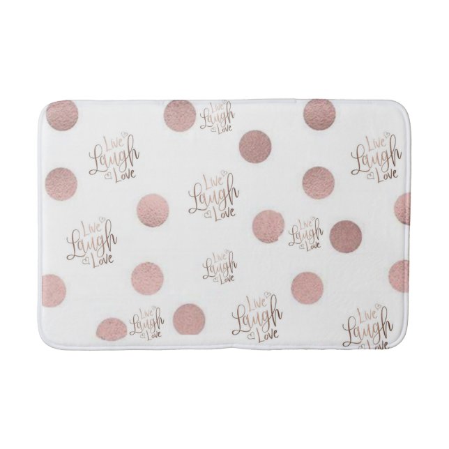 Tapete De Banheiro Live Laugh Love Rosa Bathroom Bath Mat (Frente)