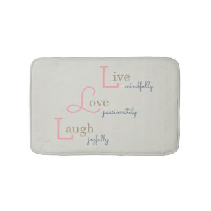 Tapete De Banheiro Live Love Laugh