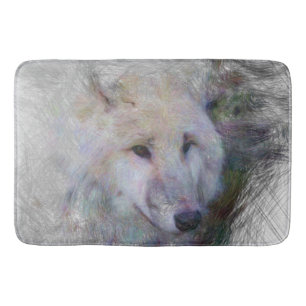 Tapete De Banheiro lobo animal artístico