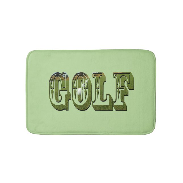 Tapete De Banheiro Logotipo Dimensional de Golfe Verde, (frente)