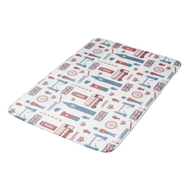 Tapete De Banheiro Londres - Símbolos Pattern Bath Mat (Angulado)