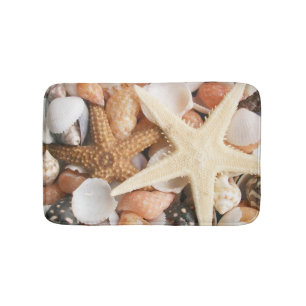 Tapete De Banheiro Lotes dos Seashells, estrela do mar