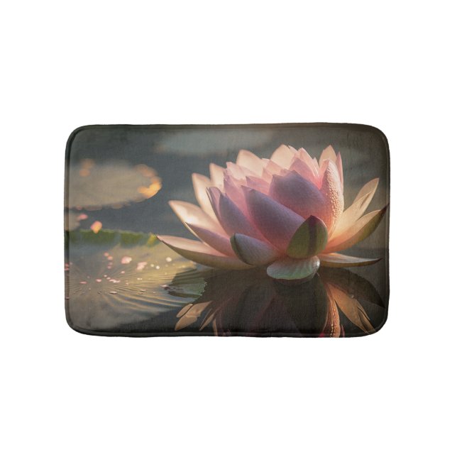 Tapete De Banheiro Lotus Rosa na Morning Light Bath Mat (frente)
