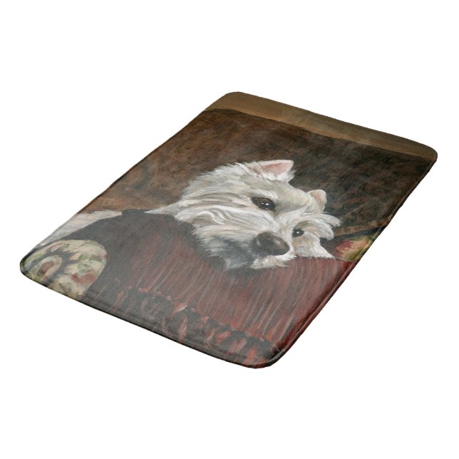 Tapete De Banheiro Lounging Westie em Sofa (Angulado)