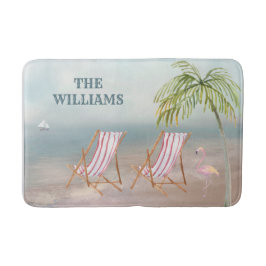 Tapete De Banheiro Lovene Watercolor Beach Scene Bath Mat