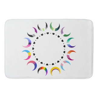 Tapete De Banheiro Luas do Orgulho Crescente e Corações Pretos