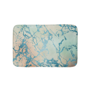 Tapete De Banheiro Luxe Marble Linda Veia Amarela e Coral-Teal