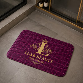 Tapete De Banheiro Luxury Crocodile Leather Monogram Gold Initial