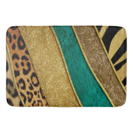 Tapete De Banheiro Luxury Emerald & Gold Safari Leopard Zebra Glitter