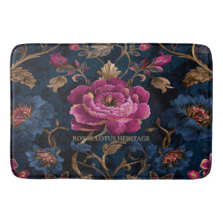 Tapete De Banheiro Luxury Floral Vintage Royal