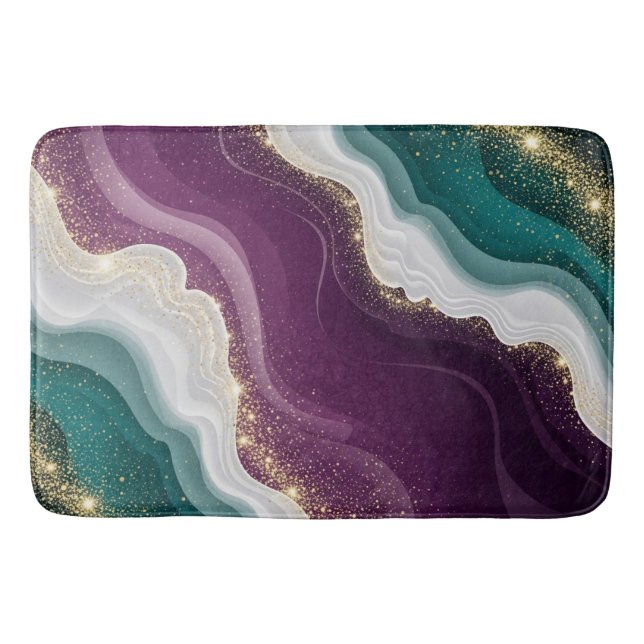 Tapete De Banheiro Luxury Gold Glitter Marble Pattern (Frente)