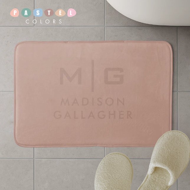 Tapete De Banheiro Luz Suave Sólida Pastel Bege Terracota (Solid Soft Light Pastel Terra Cotta Beige Color Bath Mat
)