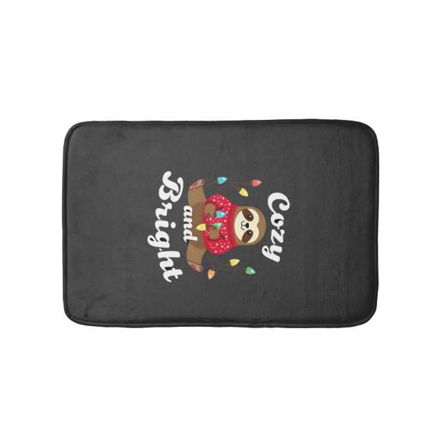 Tapete De Banheiro Luzes De Natal De Preguiça Aconchegantes E Luminos (frente)