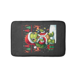 Tapete De Banheiro Luzes de Natal Tartaruga Papai Noel Feio Natal Tar