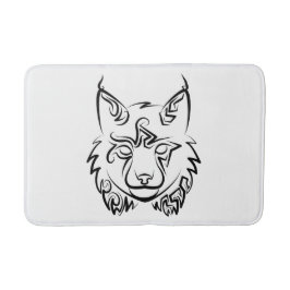 Tapete De Banheiro Lynx Tribal Preto e Branco