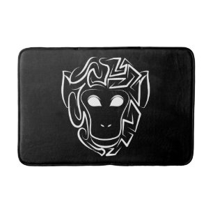 Tapete De Banheiro Macaco preto e branco tribal