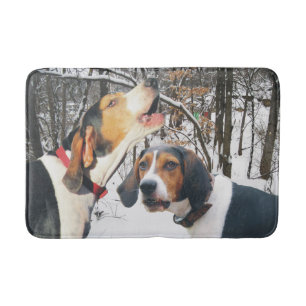 Tapete De Banheiro Madeiras nevado do Coonhound do caminhante de