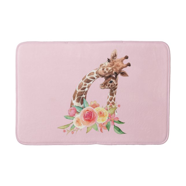 Tapete De Banheiro Mãe e Bebê Girafa Coçalhada (Frente)