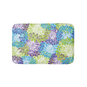 Tapete De Banheiro Mães azuis, do roxo e do verde limão