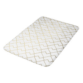 Tapete De Banheiro Mães de Azulejos Geométricos de Ouros Trendy Chic