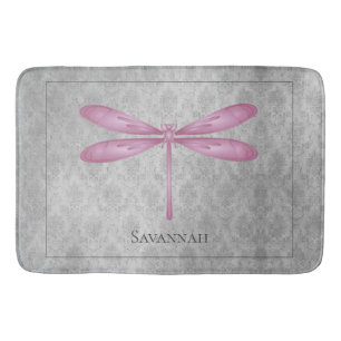 Tapete De Banheiro Magenta Dragonfly Damask