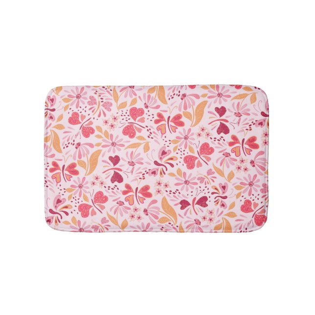 Tapete De Banheiro Magenta Love & Butterflies_02 Namorados Bath Mat (frente)