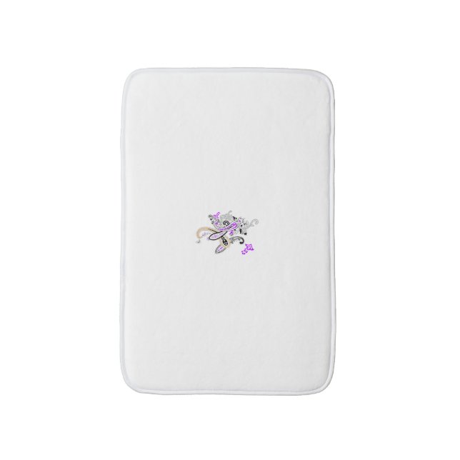 Tapete De Banheiro Magenta púrpura, laranja avermelhada, azul-lacado (Frente Vertical)