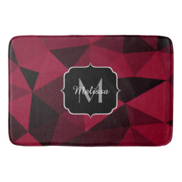 Tapete De Banheiro Magenta rosa vermelho padrão de geometria preto Mo