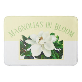 Tapete De Banheiro Magnolia Bloom | Amarelo grande e branco