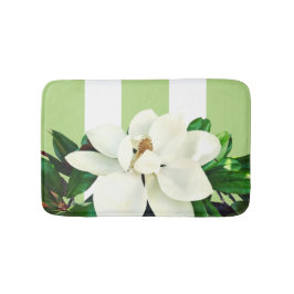 Tapete De Banheiro Magnolia Bloom | Banho-maria verde e branco