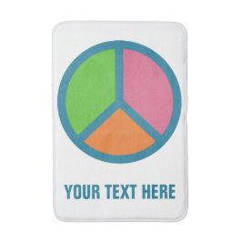 Tapete De Banheiro Mala de banho personalizada Sinal de Paz Colorida